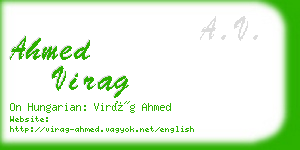 ahmed virag business card
